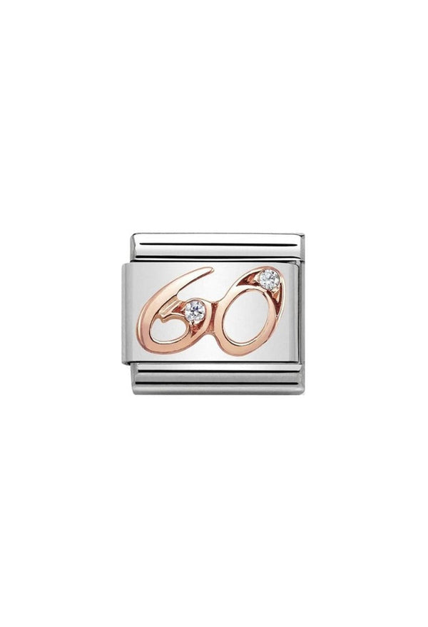 Nomination Composable Classic Link NUMBERS 60 in Steel, Zircon & Gold 375