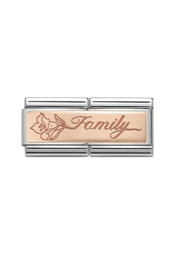 Nomination Composable Classic Link DOUBLE ENGRAVED FAMILY in Steel and Gold 375