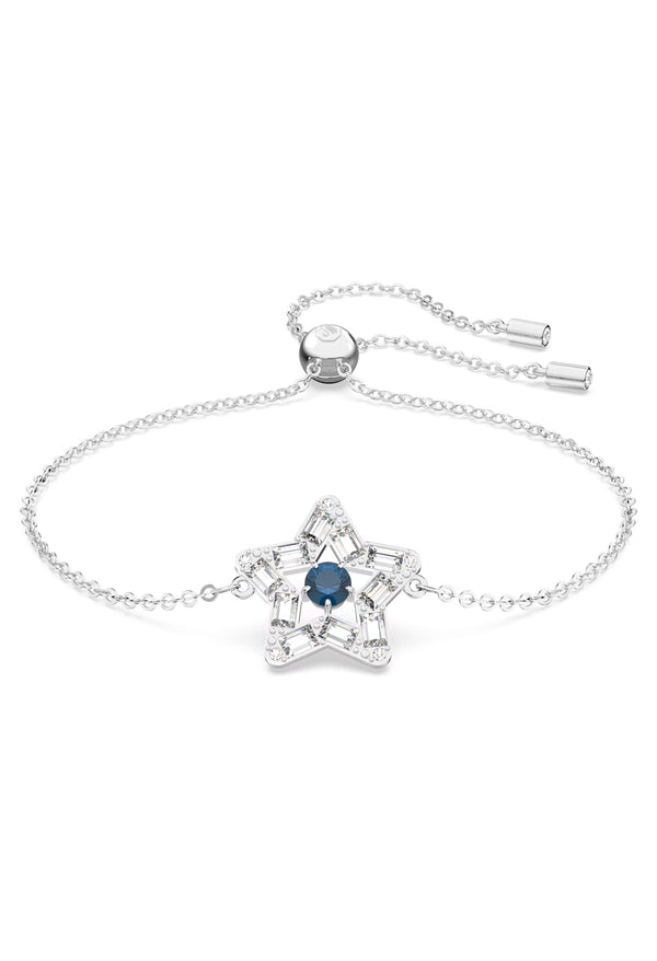 Swarovski Stella Star With White and Blue Stone Bracelet Rhodium Plated *