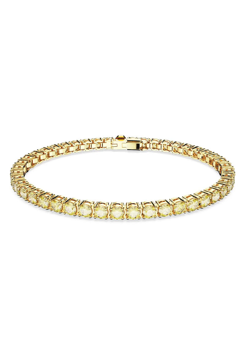 Swarovski Matrix Yellow Tennis Bracelet in Gold Plated