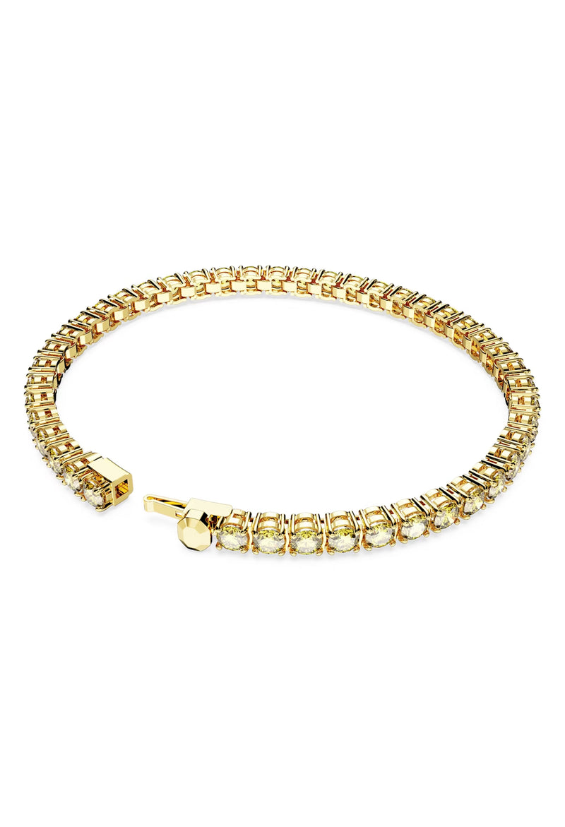 Swarovski Matrix Yellow Tennis Bracelet in Gold Plated
