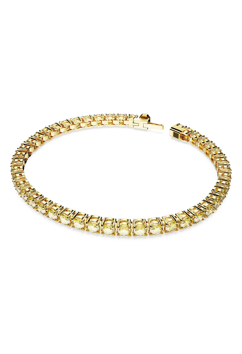 Swarovski Matrix Yellow Tennis Bracelet in Gold Plated