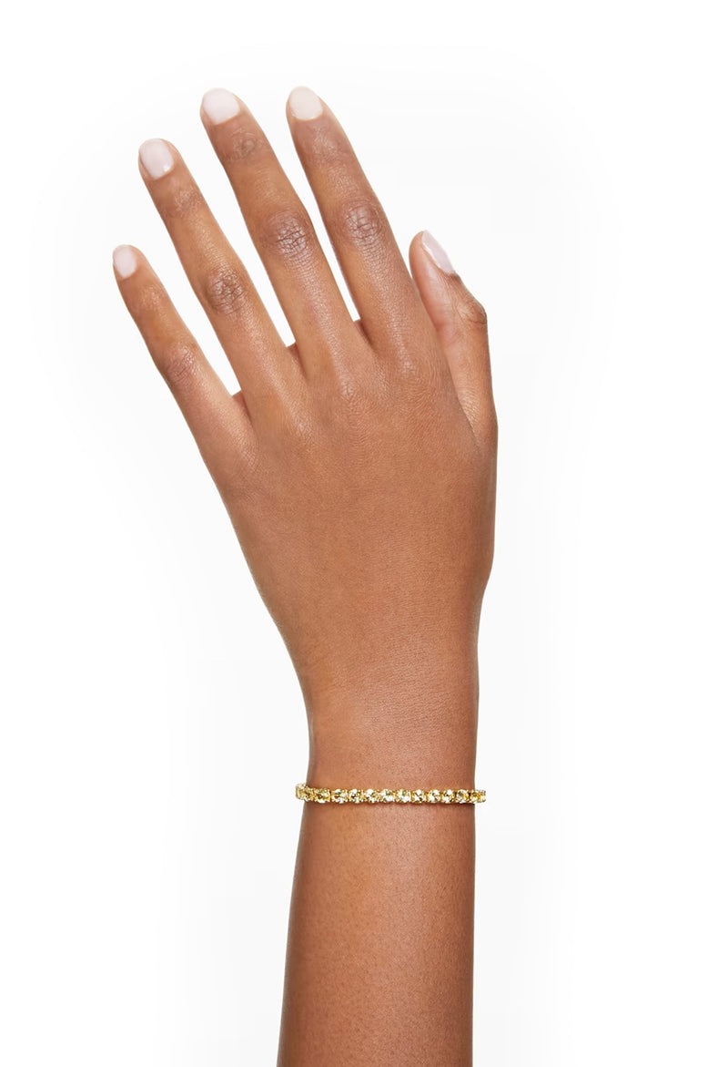 Swarovski Matrix Yellow Tennis Bracelet in Gold Plated