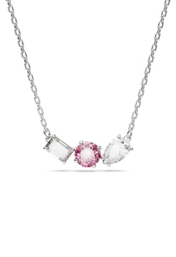 Swarovski Mesmera Mixed Cuts Pink Pendant Rhodium Plated