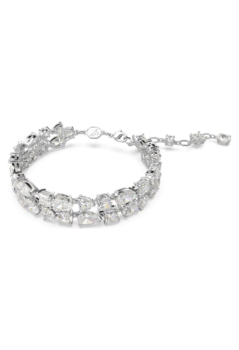Swarovski Mesmera Double Row Mixed Cuts Bracelet Rhodium Plated