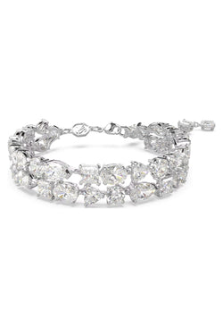 Swarovski Mesmera Double Row Mixed Cuts Bracelet Rhodium Plated