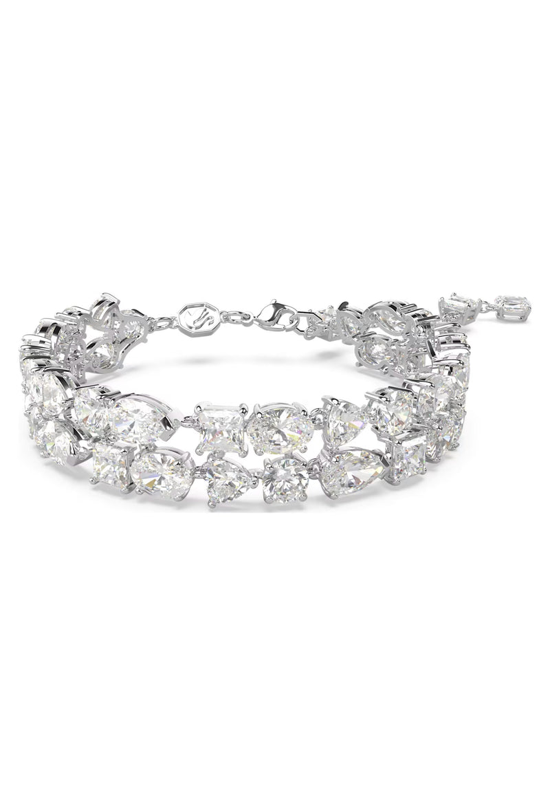 Swarovski Mesmera Double Row Mixed Cuts Bracelet Rhodium Plated