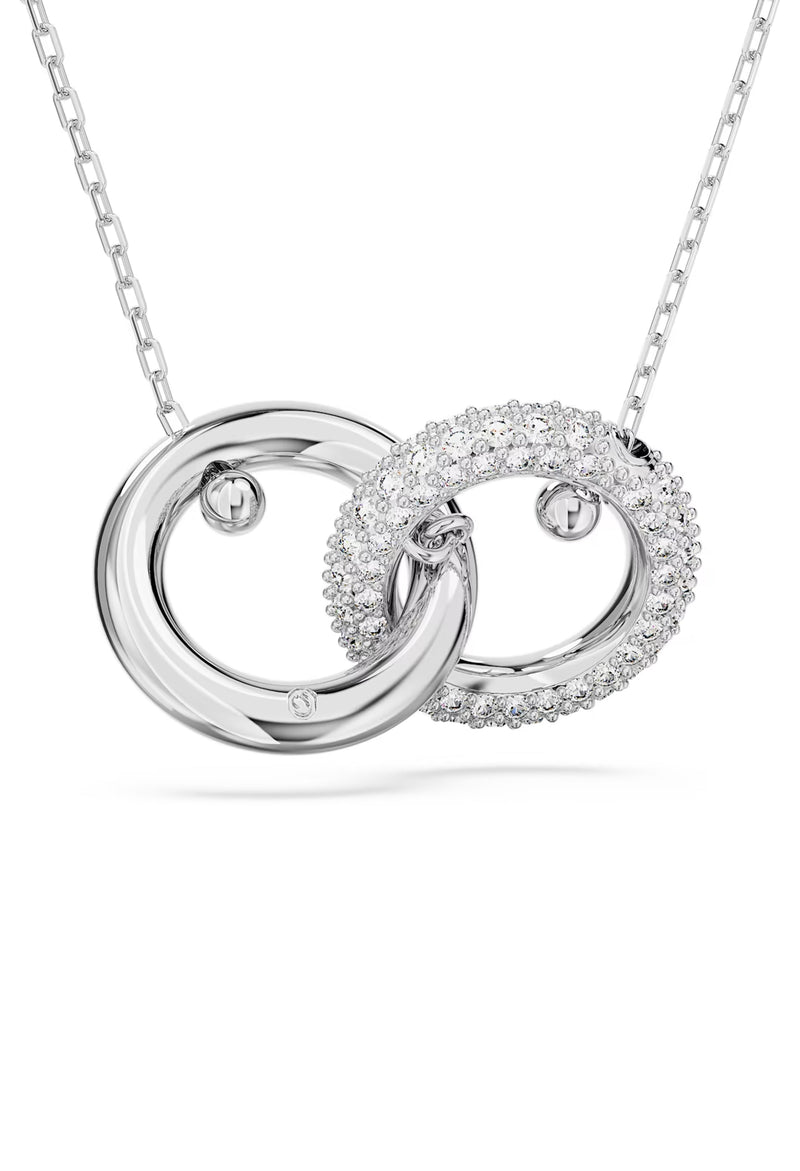 Swarovski Interlocking Loop Pendant Rhodium Plated