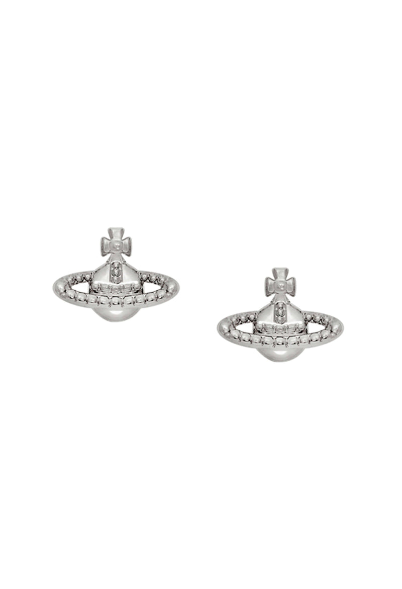 The Vivienne Westwood Farah Orb Earrings, platinum plated earrings from Vivienne Westwood, available at OD’s Jewellers in St Helens.