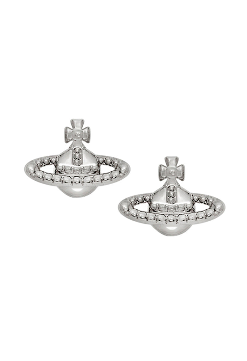 The Vivienne Westwood Farah Orb Earrings, platinum plated silver jewelry from Vivienne Westwood, at OD’s Jewellers in St Helens
