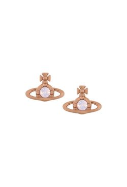 Vivienne Westwood Rose Opal Crystal Nano Solitaire Earrings Rose Gold Plated