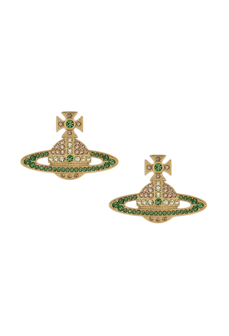 Vivienne Westwood Light Topaz Crystal Kika Earrings Gold Plated