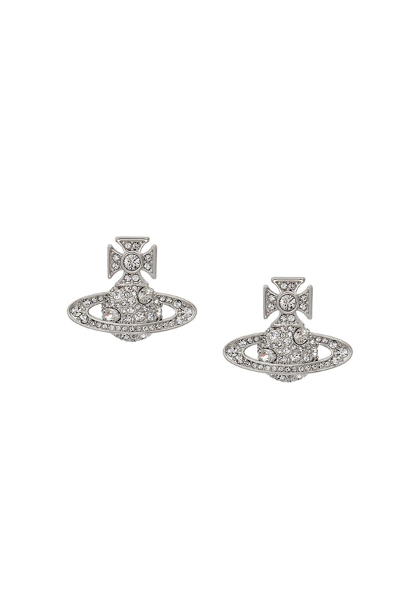 Vivienne Westwood Francette Bas Relief Earrings Platinum Plated