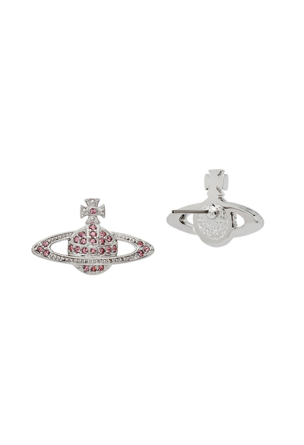 Vivienne Westwood Light Rose Mini Bas Relief Earrings Platinum Plated