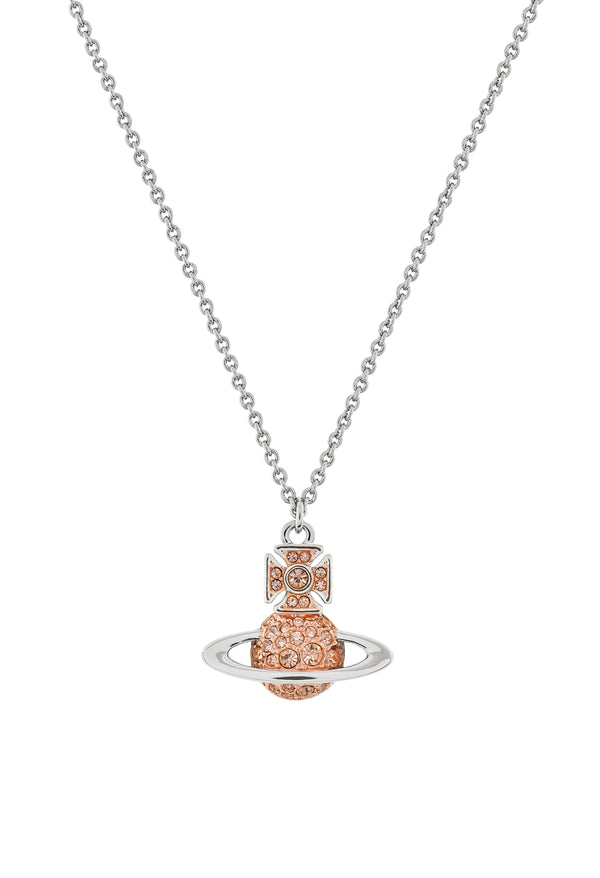 Vivienne Westwood Light Peach Brighton Bas Relief Pendant Platinum and Pink Gold Plated