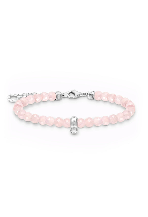 Thomas Sabo Rose Quartz Charm Bracelet in Silver (19cm)