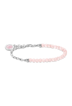 Thomas Sabo Rose Quartz Bracelet With Charmista Coin in Silver