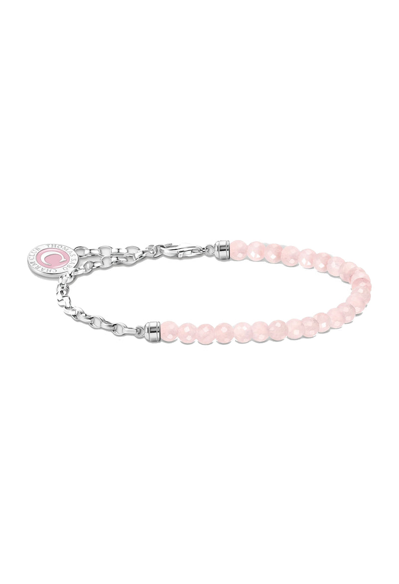 Thomas Sabo Rose Quartz Bracelet With Charmista Coin in Silver