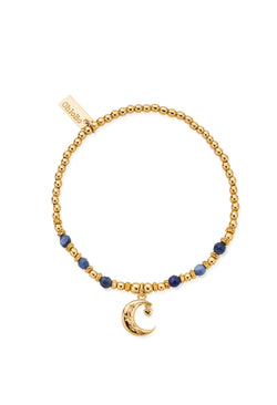 ChloBo Love By The Moon Sodalite Bracelet Silver Gold Plated