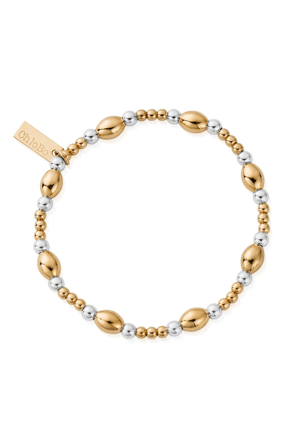 ChloBo Cute Oval Bracelet Silver Gold Plated