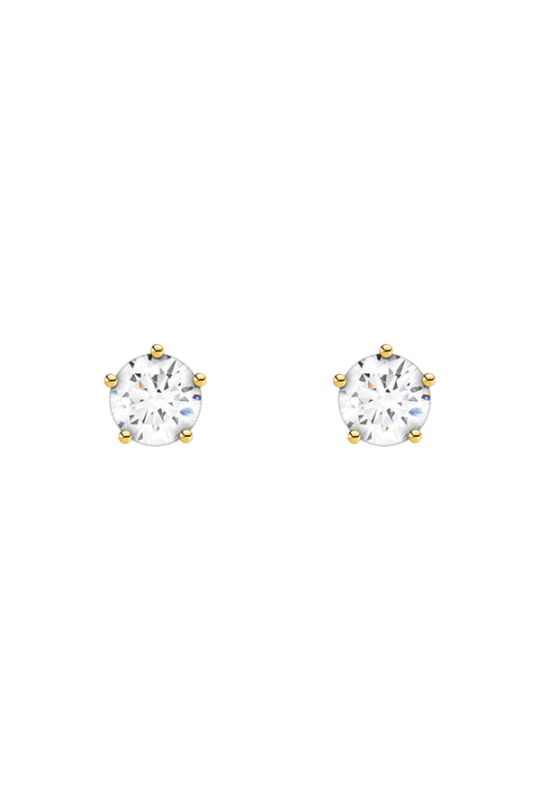Thomas Sabo Pair of Small Cubic Zirconia Studs Silver Gold Plated