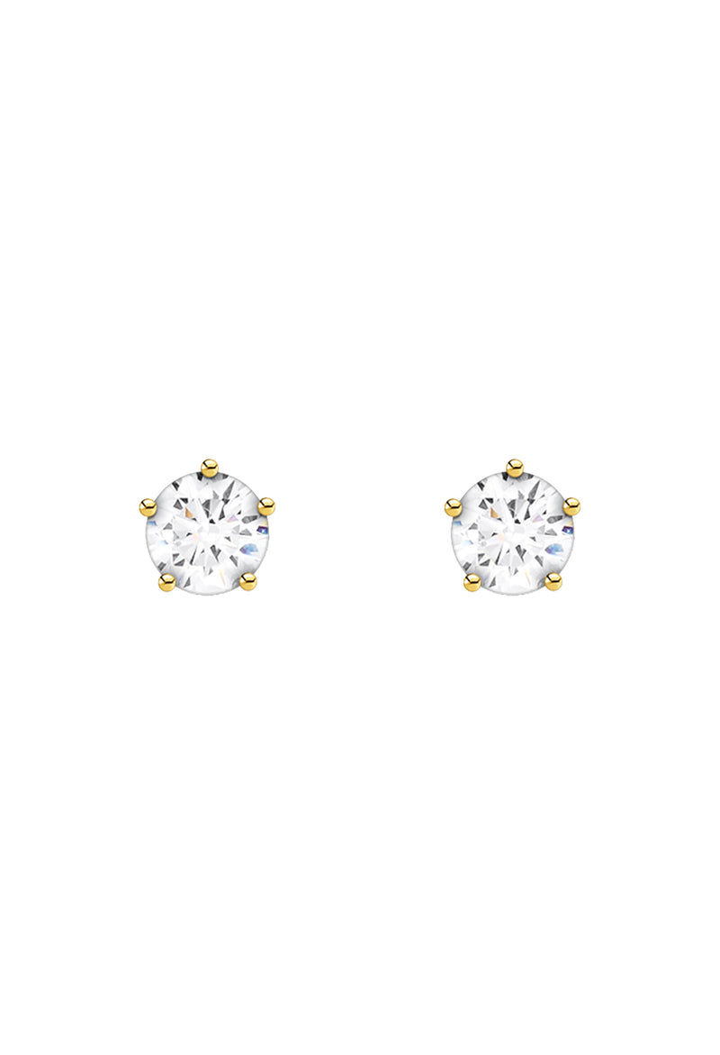Thomas Sabo Pair of Small Cubic Zirconia Studs Silver Gold Plated