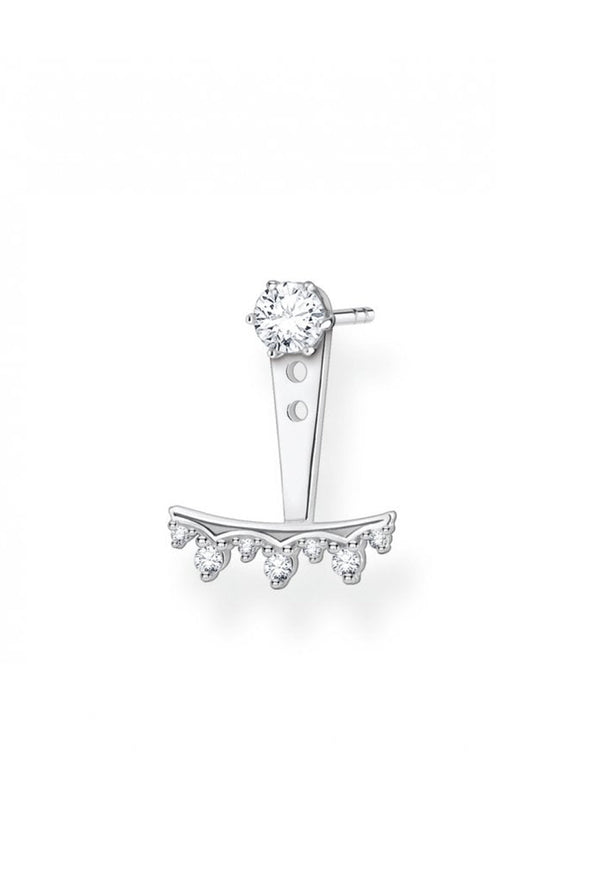 Thomas Sabo Pair of Cubic Zirconia Stud with Ear Jackets Earrings in Silver