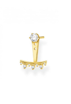 Thomas Sabo Pair of Cubic Zirconia Stud with Ear Jackets Earrings in Silver Gold Plated