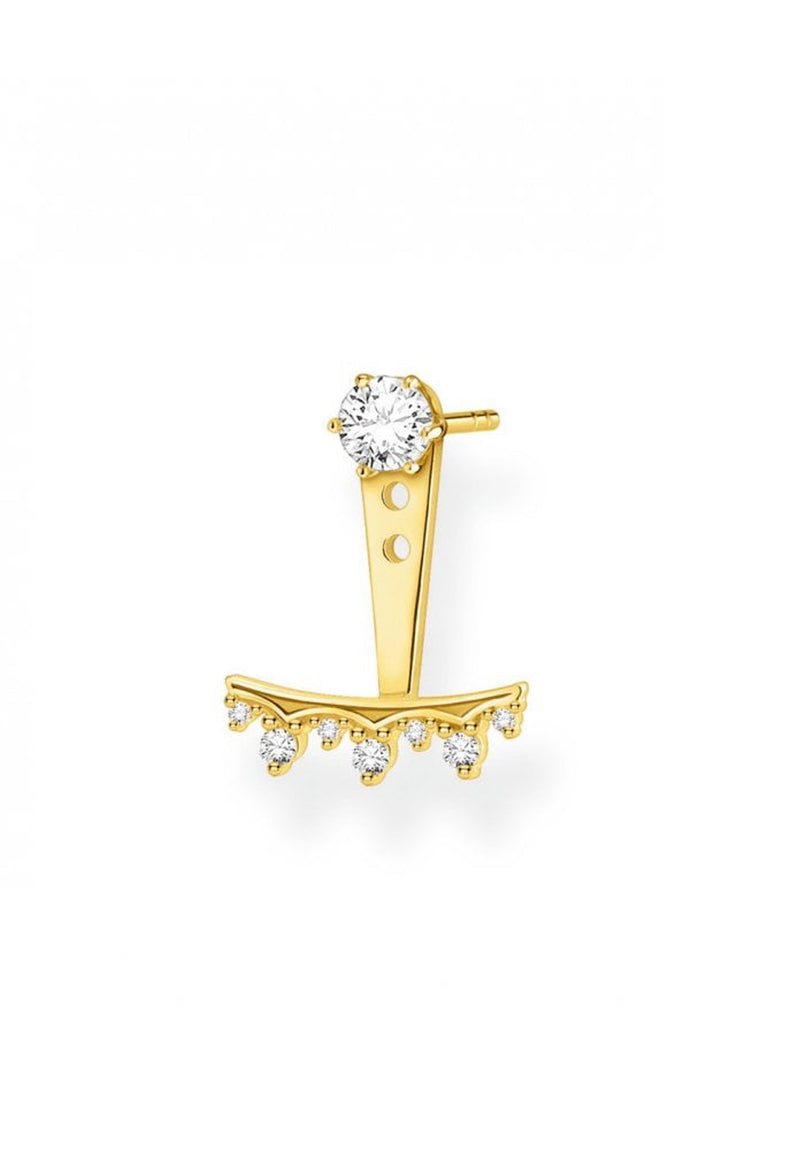 Thomas Sabo Pair of Cubic Zirconia Stud with Ear Jackets Earrings in Silver Gold Plated