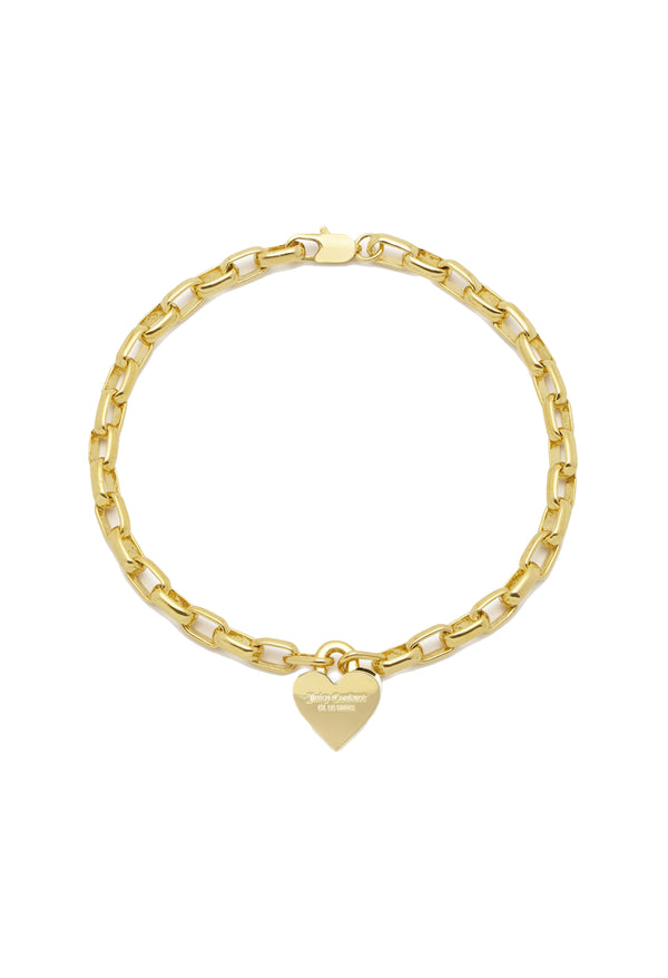 Juicy Couture Naomi Heart Pendant Chain Bracelet Gold Plated