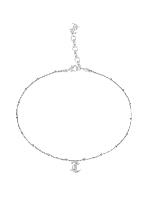 Juicy Couture Samantha JC Logo Choker Necklace Silver Plated