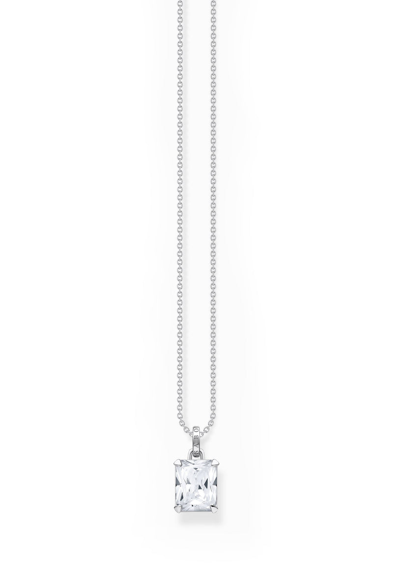 Thomas Sabo Octagon Cut Cubic Zirconia with Chain Necklace in Silver
