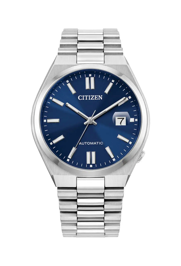 The Gents Citizen Tsuyosa Navy Blue Dial Automatic Bracelet Watch Stainless Steel, a navy blue stainless steel bracelet watch from Citizen, at OD’s Jewellers in St Helens