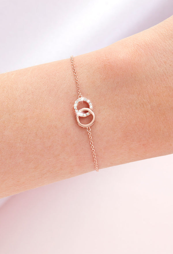 Olivia Burton Bejewelled Interlink Chain Bracelet in Rose Gold