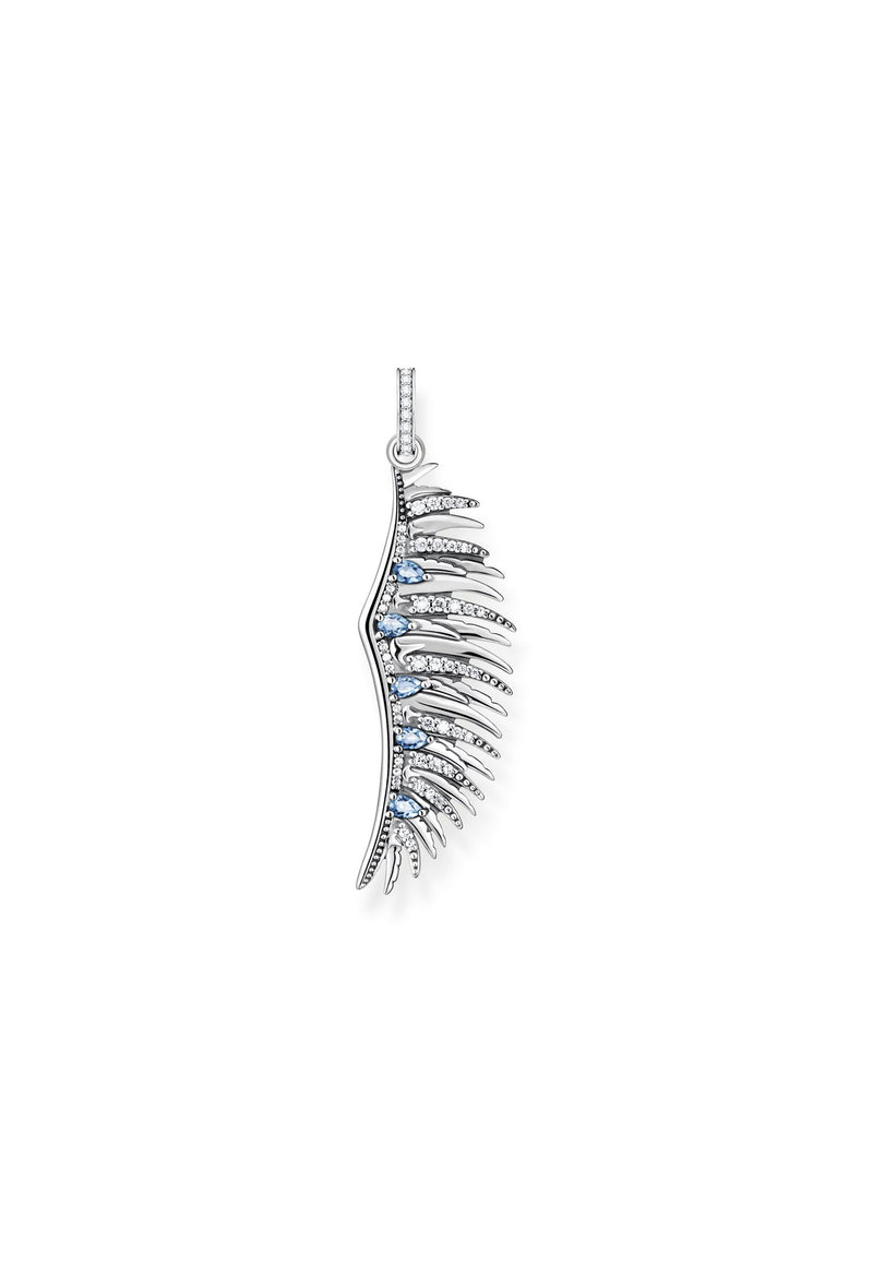 Thomas Sabo Pheonix Wing with Blue & White Stones Pendant Silver