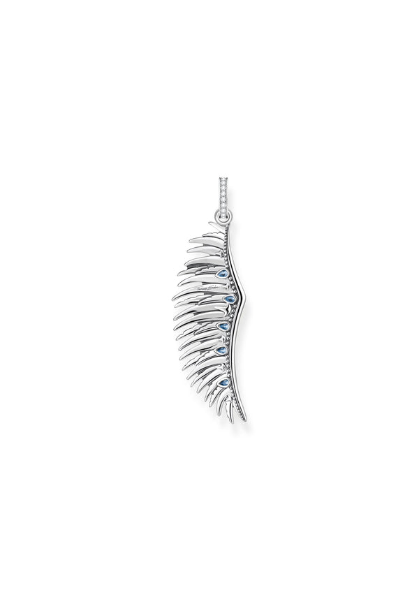 Thomas Sabo Pheonix Wing with Blue & White Stones Pendant Silver