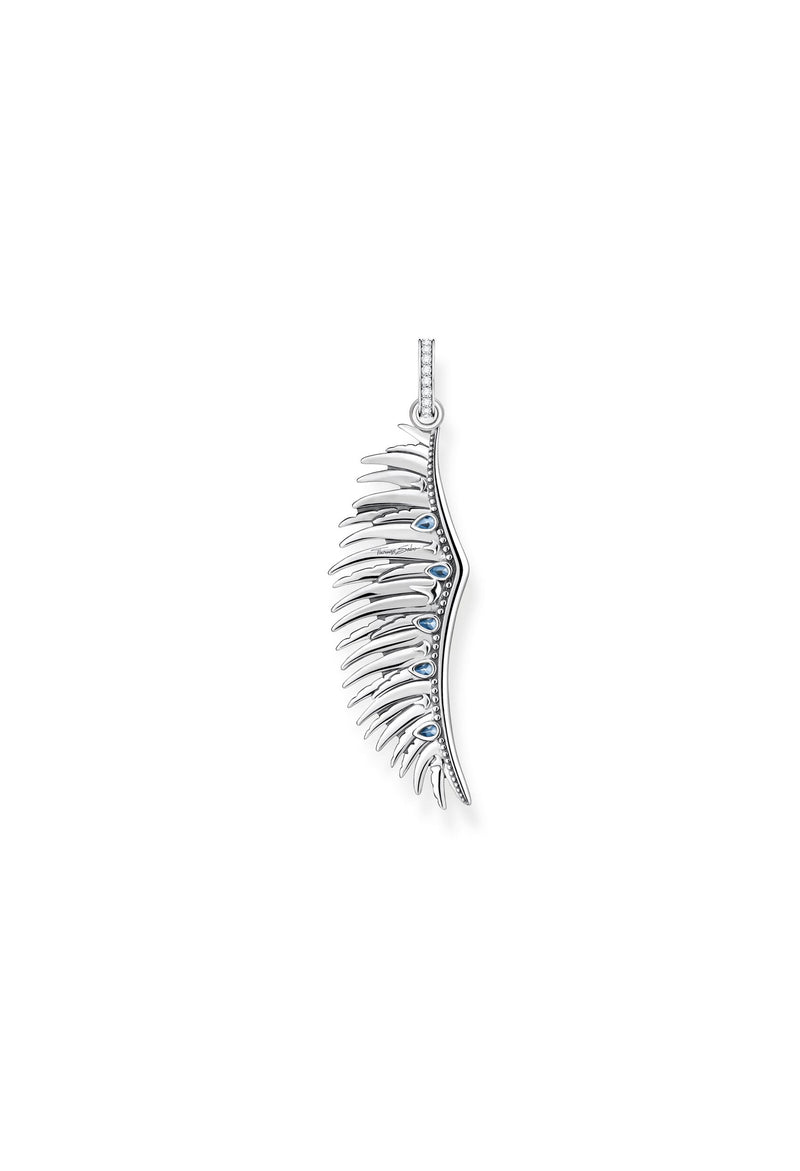 Thomas Sabo Pheonix Wing with Blue & White Stones Pendant Silver