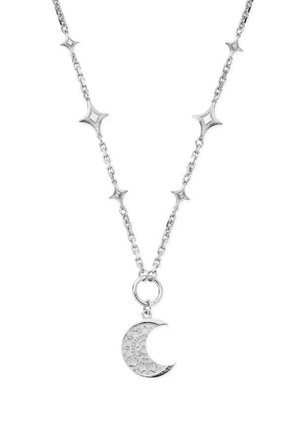 ChloBo Moon Mandala Necklace Silver