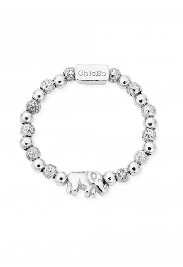 ChloBo Lucky Elephant Ring Silver