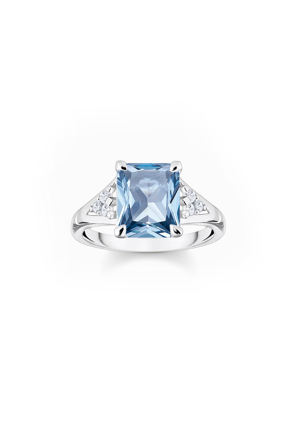 Thomas Sabo Octagon Cut Light Blue Cocktail Ring in Silver