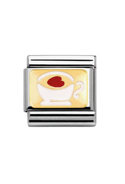 Nomination Classic Gold Madame Monsieur Coffee Cup in Steel and 375 Gold