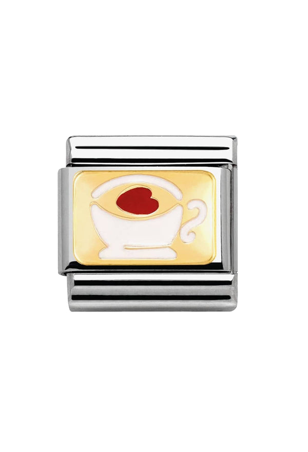 Nomination Classic Gold Madame Monsieur Coffee Cup in Steel and 750 Gold *