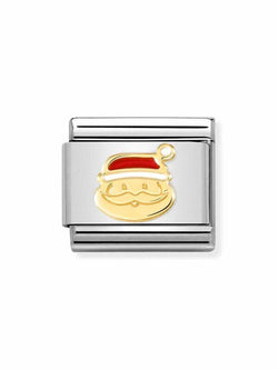 Nomination Santa Face Charm Gold Red Enamel